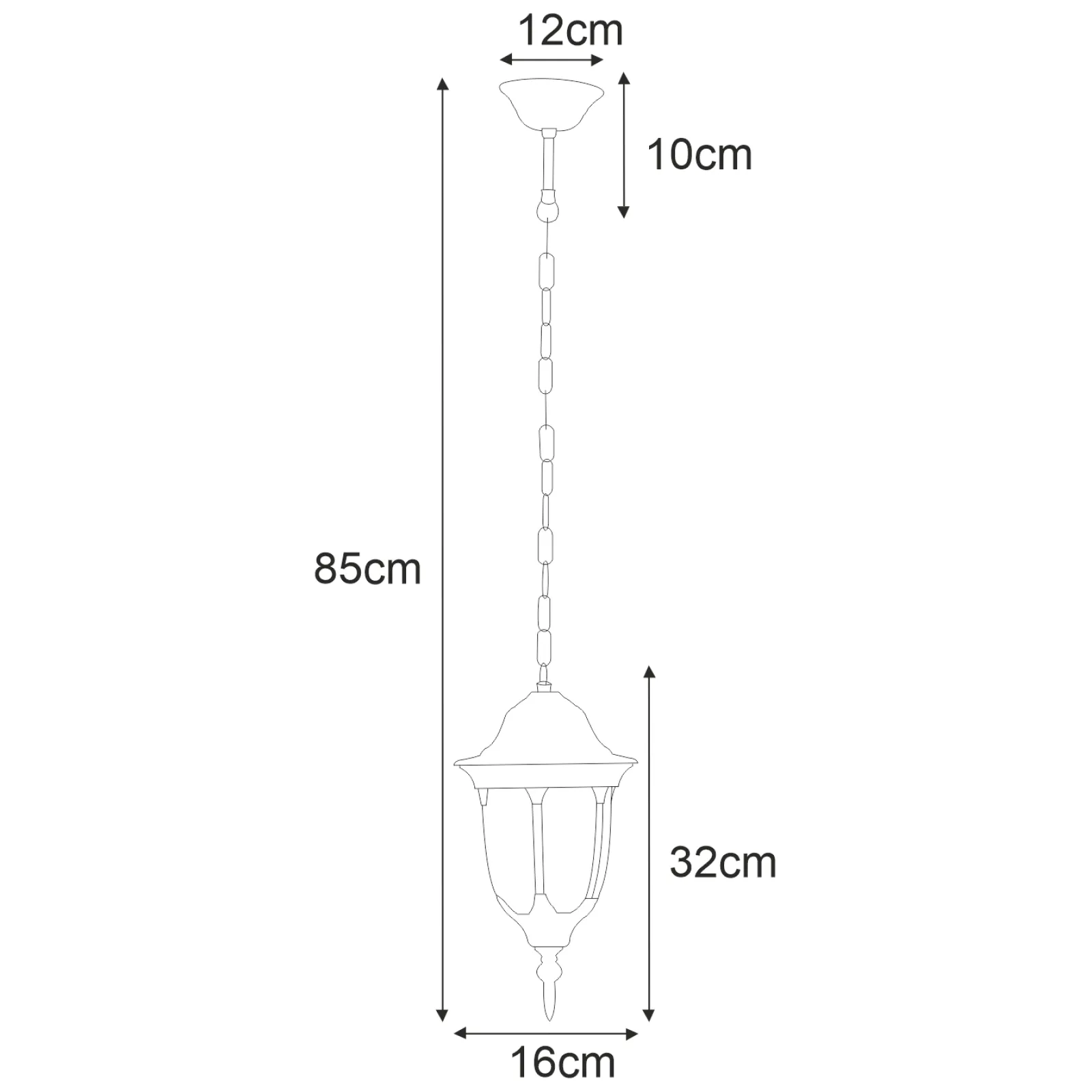 Sklep Kaja Zewnętrzny lampion wiszący na łańcuchu K-5007H/N VASCO | Kaja* Lampy Ogrodowe Wiszące