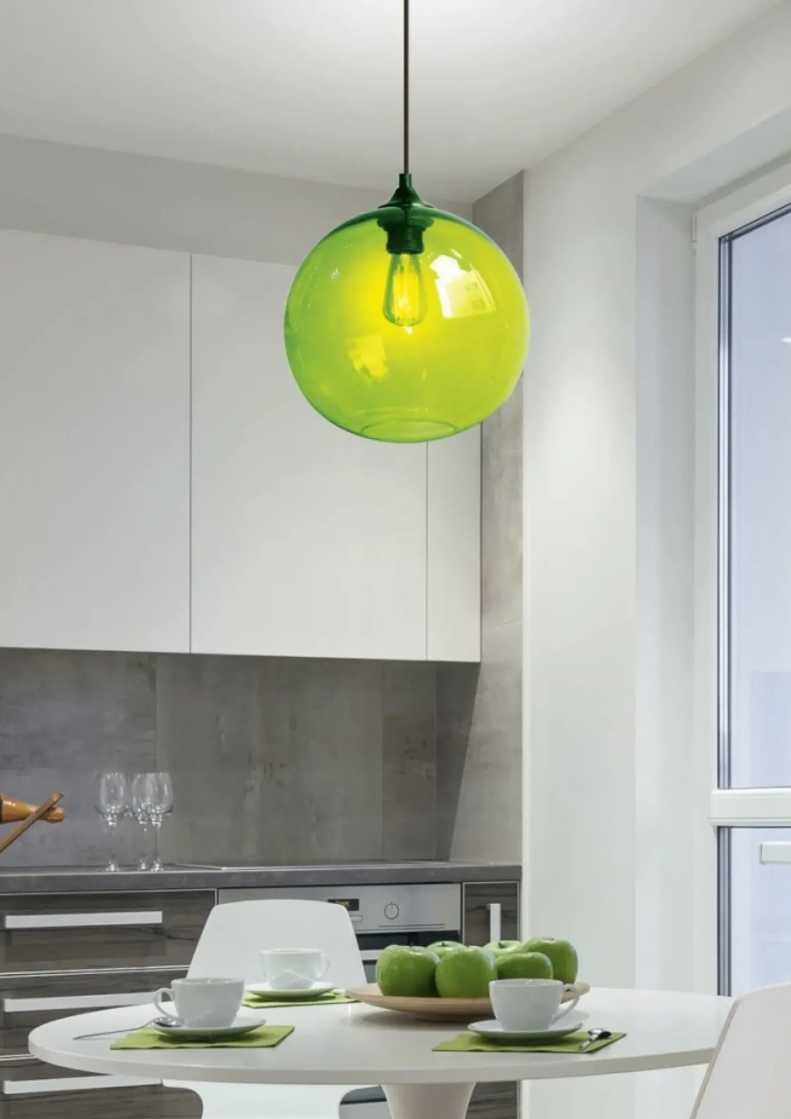 Sklep Kaja Zielona kulista lampa wisząca z żarówką 31-29546 EDISON | Kaja zielony Flash Sale