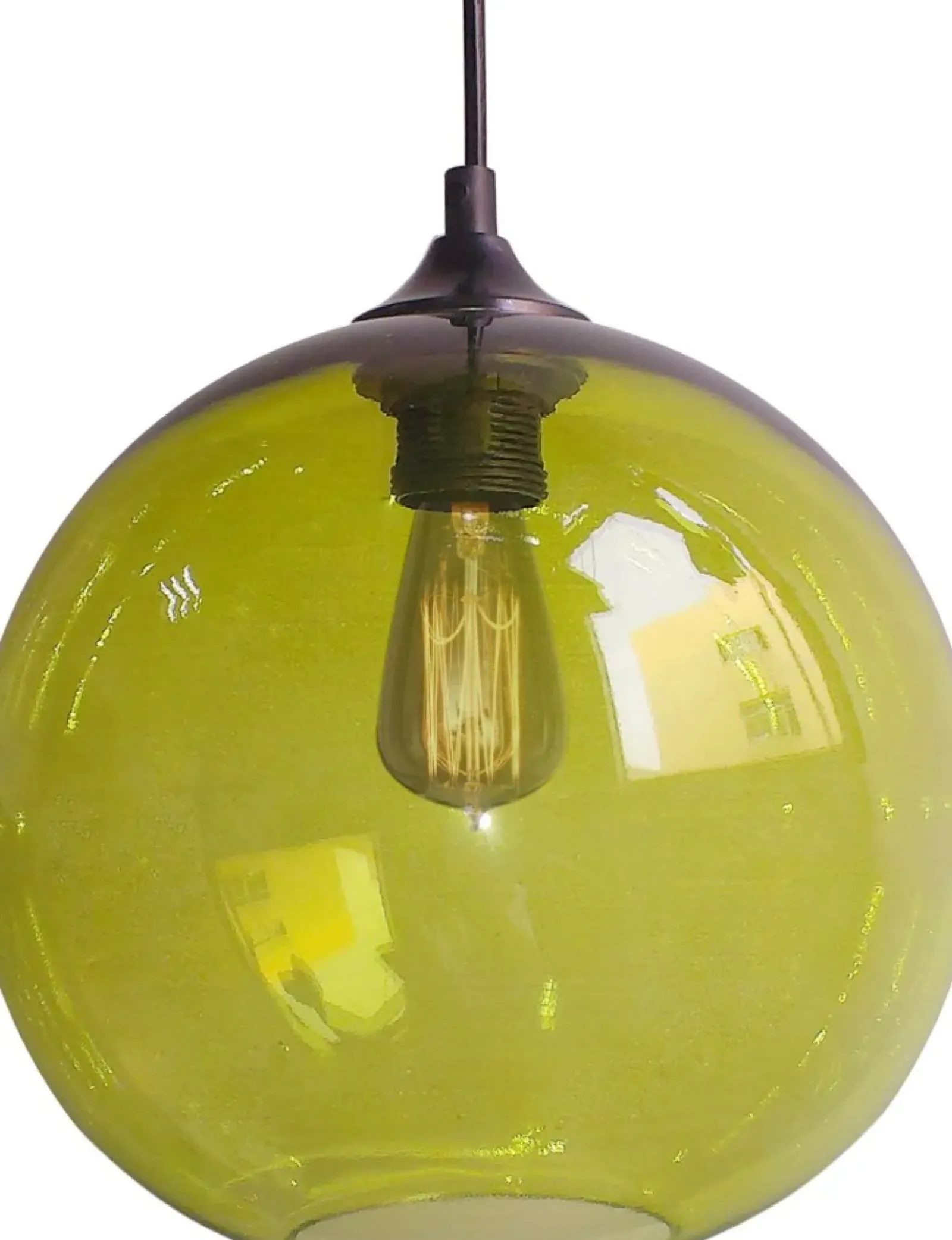 Sklep Kaja , okrągły klosz na regulowanym zwisie 31-29546-Z z serii EDISON zielony Discount