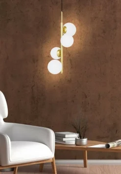 Sklep Kaja Złota, dekoracyjna lampa wisząca do salonu 34-01559 z serii CORDEL złoty Fashion