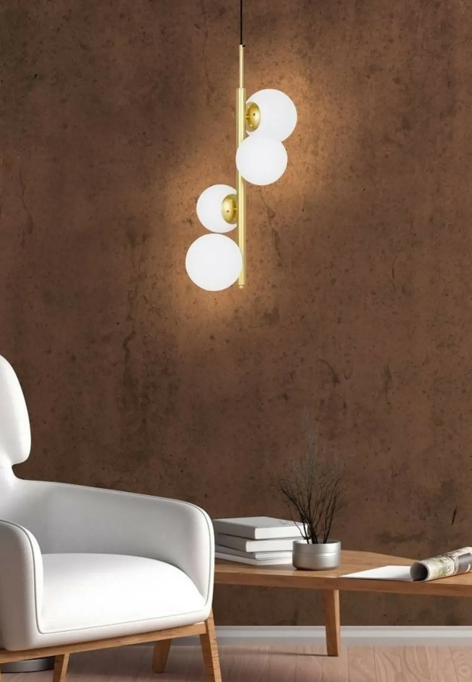 Sklep Kaja Złota, dekoracyjna lampa wisząca do salonu 34-01559 z serii CORDEL złoty Fashion