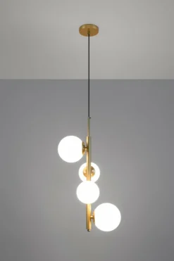 Sklep Kaja Złota, dekoracyjna lampa wisząca do salonu 34-01559 z serii CORDEL złoty Fashion