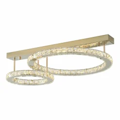 Sklep Kaja Złota, kryształowa lampa sufitowa LED MX3713-2-3GT GIRONA | Kaja* Lampy Led|Plafony Nowoczesne