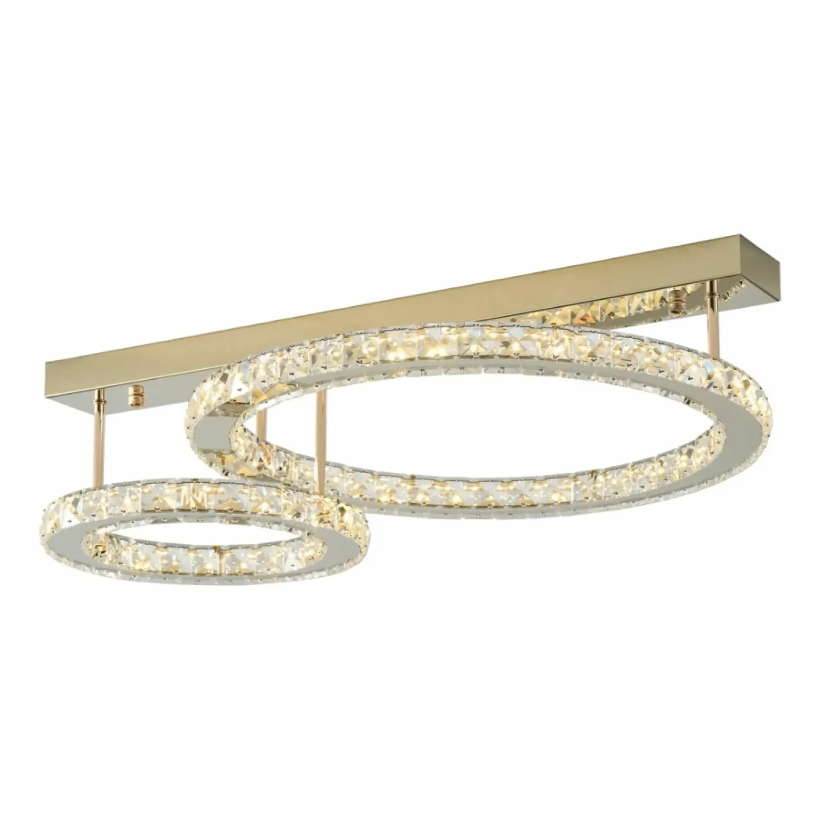 Sklep Kaja Złota, kryształowa lampa sufitowa LED MX3713-2-3GT GIRONA | Kaja* Lampy Led|Plafony Nowoczesne