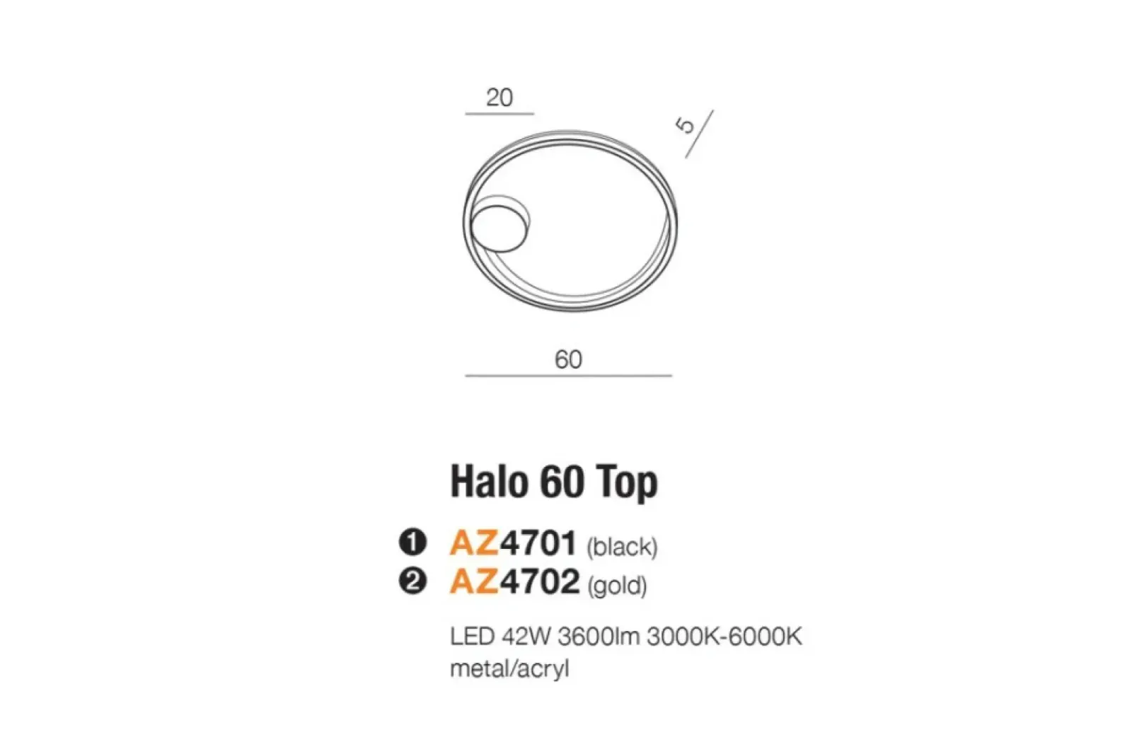 Sklep Kaja Złota lampa sufitowa LED okrąg do salonu AZ4702 HALO | Kaja złoty Online