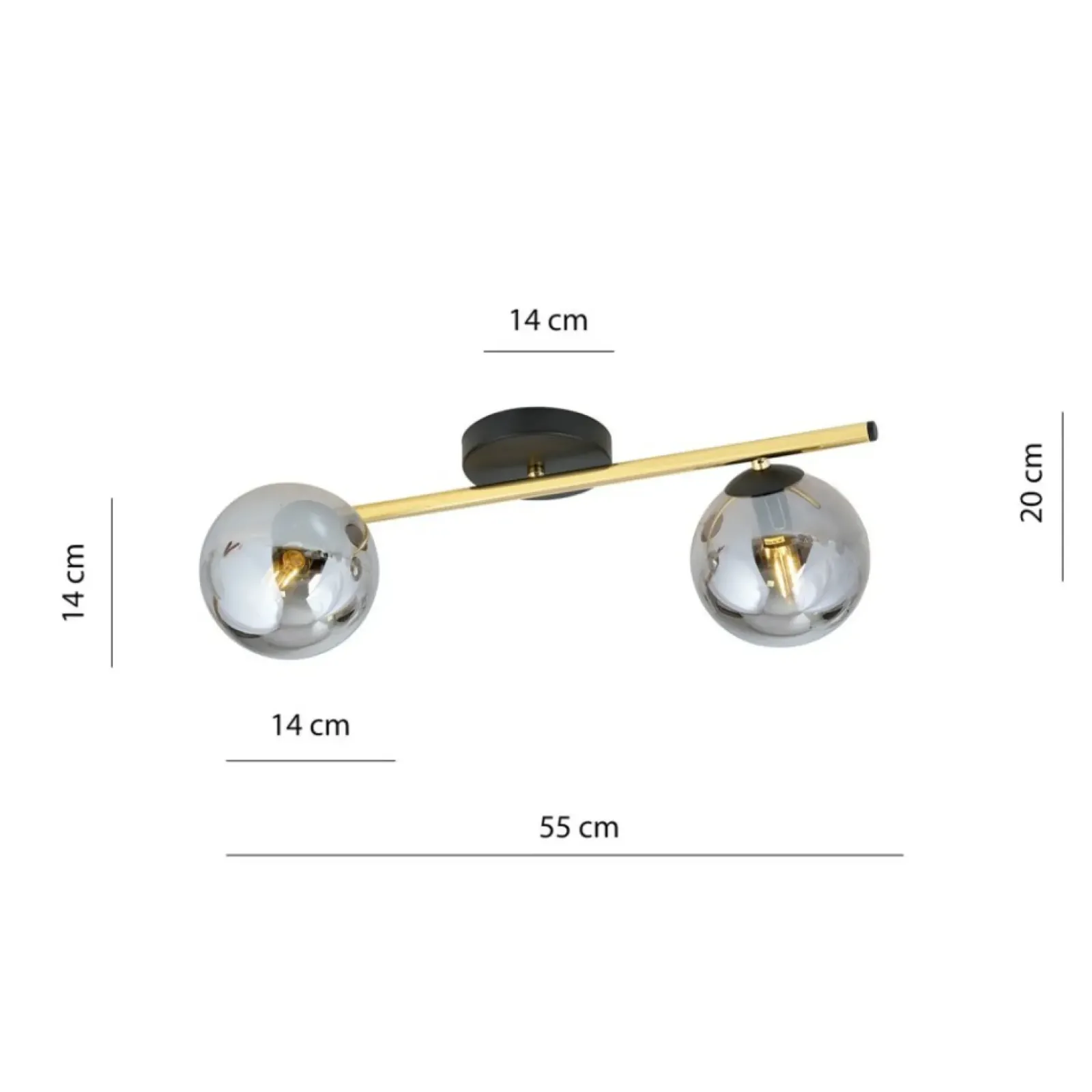 Sklep Kaja Złota lampa sufitowa z ciemnymi kloszami 1246/2 z serii SPLENDI | Kaja Best Sale