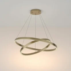 Sklep Kaja Złota lampa wisząca, dwa okręgi LED 88W MOD058PL-L74BS3K z serii RIM New