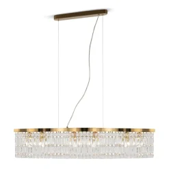 Sklep Kaja Złota lampa wisząca, efektowny kryształ DIA005PL-06G z serii DUNE Best Sale