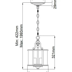 Sklep Kaja Złota lampa wisząca, efektowna HK-GENTRY-P-S-PB z serii GENTRY* Randole Tradycyjne