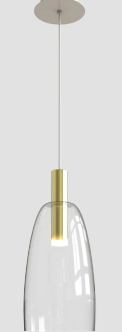 Sklep Kaja Złota lampa wisząca LED prosta LEDEA 50133067 MODENA | Kaja Clearance