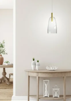 Sklep Kaja Złota lampa wisząca LED prosta LEDEA 50133067 MODENA | Kaja Clearance