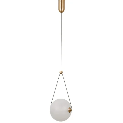 Sklep Kaja Złota lampa wisząca, ledowa PND-34361-M-HBR-OPAL z serii RASTIA New