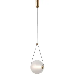 Sklep Kaja Złota lampa wisząca, ledowa PND-34361-M-HBR-OPAL z serii RASTIA New
