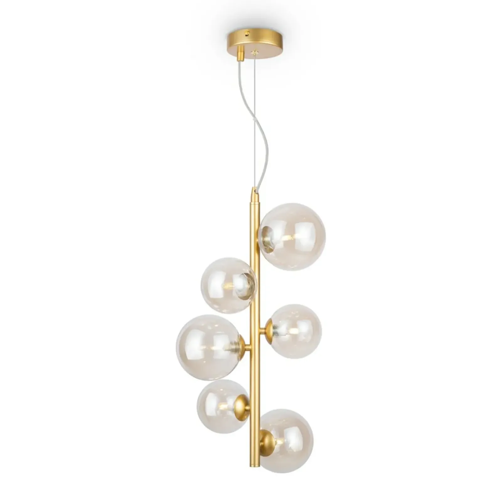 Sklep Kaja Złota lampa wisząca, pionowa, z kloszami MOD545PL-06G z serii DALLAS Cheap