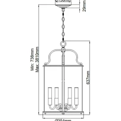 Sklep Kaja Złota lampa wisząca, szklany klosz HK-GENTRY-P-L-PB z serii GENTRY* Randole Tradycyjne