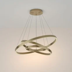 Sklep Kaja Złota lampa wisząca, trzy ledowe okręgi MOD058PL-L100BS3K z serii RIM Clearance