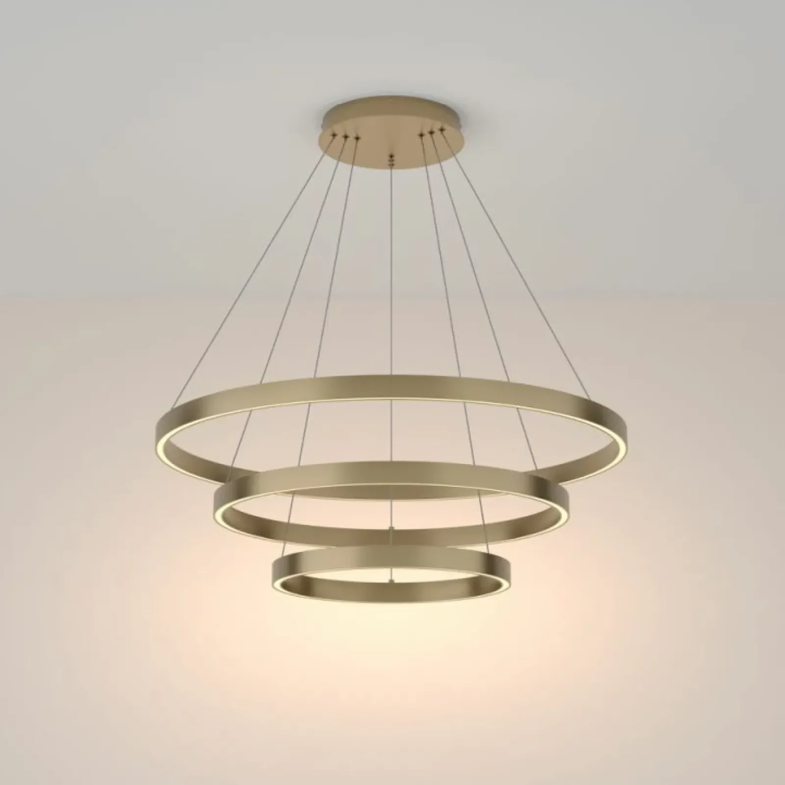 Sklep Kaja Złota lampa wisząca, trzy ledowe okręgi MOD058PL-L100BS3K z serii RIM Clearance