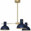 Sklep Kaja Złota lampa wisząca z niebieskimi kloszami LX 4380 ESTATE MINI | Kaja Fashion