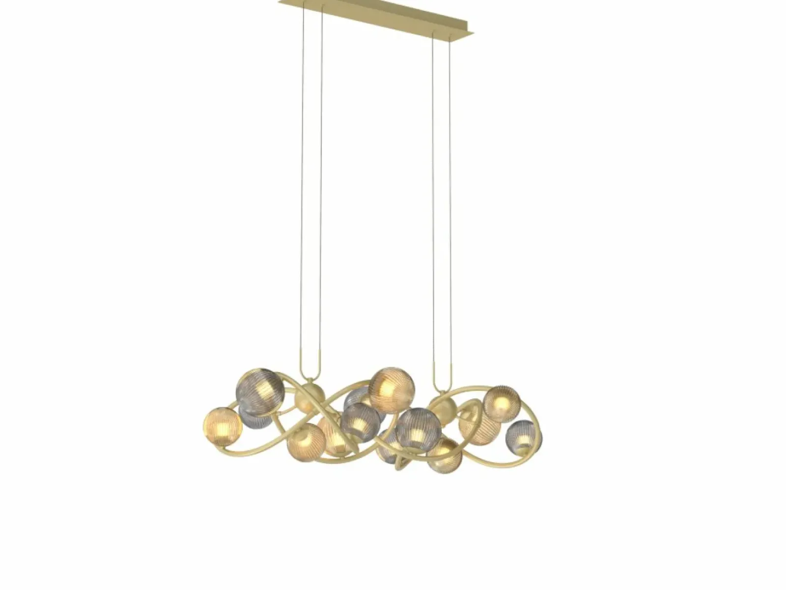 Sklep Kaja Złota lampa wisząca z ryflowanymi kloszami WF 7015-1404 METZ | Kaja Cheap