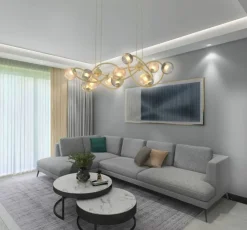 Sklep Kaja Złota lampa wisząca z ryflowanymi kloszami WF 7015-1404 METZ | Kaja Cheap