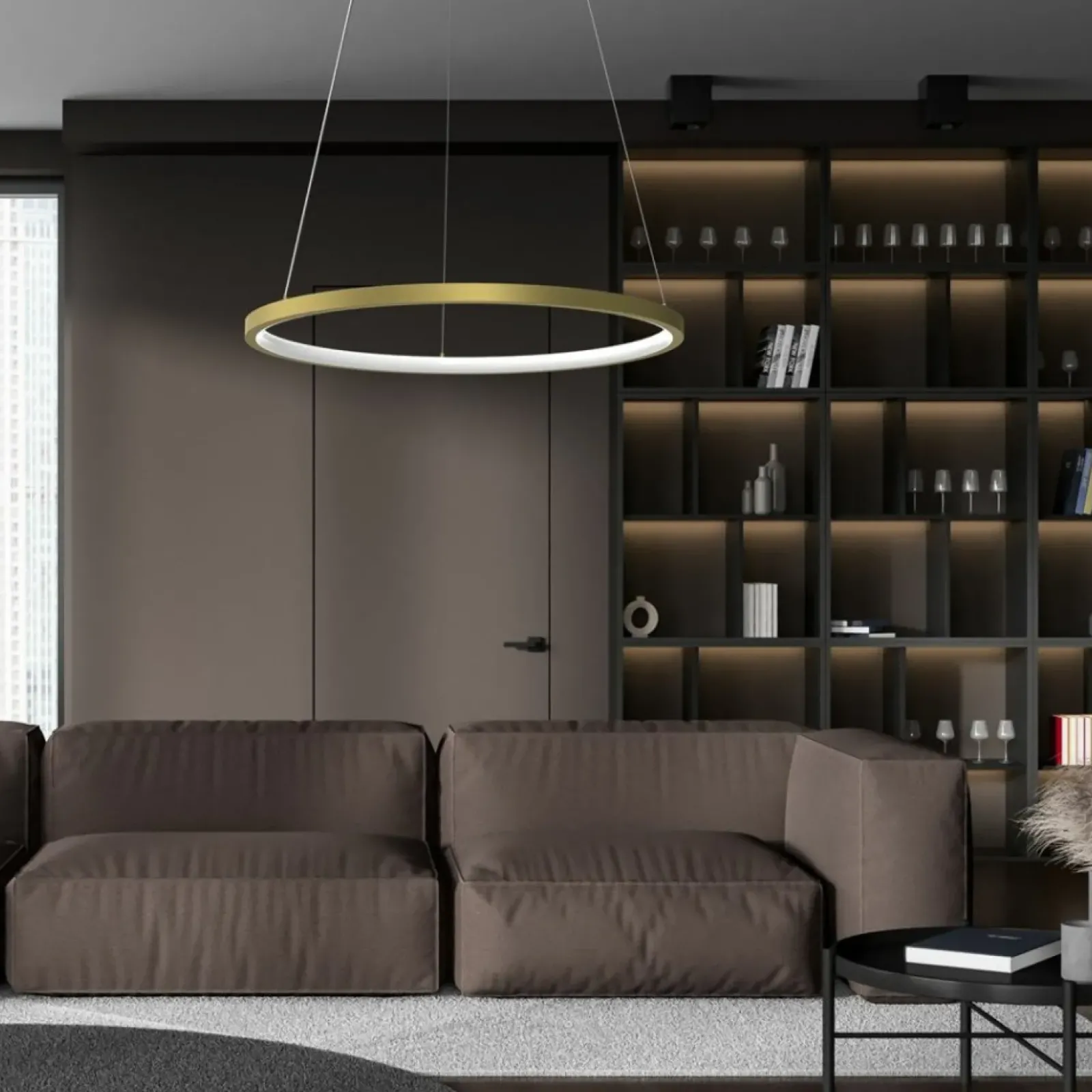 Sklep Kaja Złota lampa wisząca z wbudowanym LED-em ML7941 z serii ROTONDA | Kaja Oświetleni Clearance