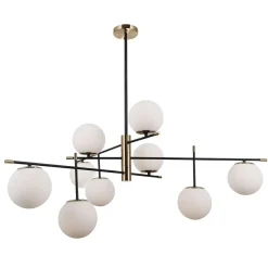 Sklep Kaja Złota lampa z okrągłymi kloszami PND-43660-9 STELIA | Kaja Oświetlenie Fashion