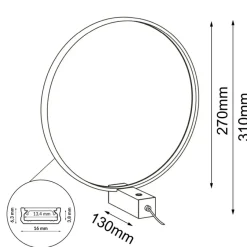 Sklep Kaja Złota lampka nocna koło LED ⌀27cm 4000K ANT 2005 AGARO | Kaja* Nowoczesne Lampki Stołowe|Lampy Led