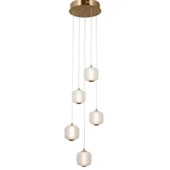 Sklep Kaja Złota, ledowa lampa wisząca PND-34362-5-HBR-OPAL z serii GANTI Shop
