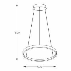 Sklep Kaja Złota, ledowa obręcz do salonu ⌀60cm 2023201-GD60 BRENO | Kaja Shop