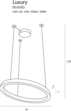 Sklep Kaja Złota, ledowa obręcz wilcząca Ø70cm MX P0369D LUXURY | Kaja Outlet