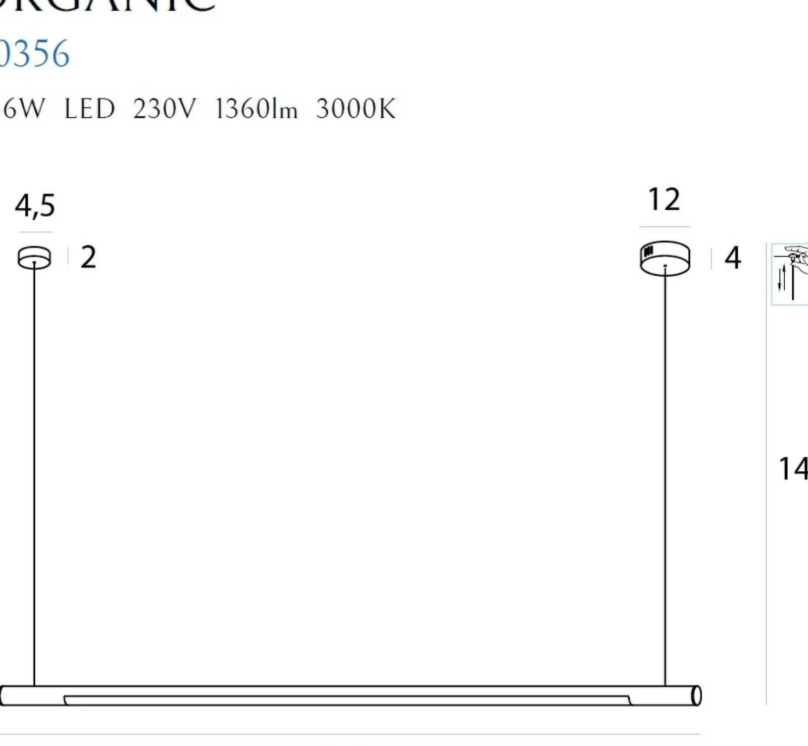 Sklep Kaja Złota listwa 100cm LED ze ściemniaczem MX P0356D ORGANIC P | Kaja New
