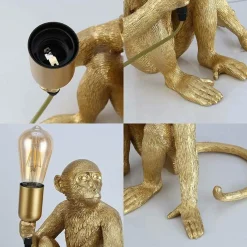 Sklep Kaja Złota, modernistyczna lampka nocna ABR-KARD4-G MONKEY | Kaja* Nowoczesne Lampki Stołowe