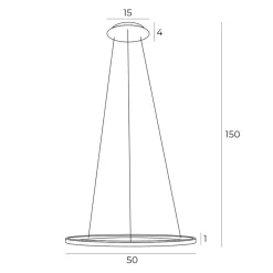 Sklep Kaja Złota obręcz wisząca LED ze ściemniaczem ⌀50 MX P0493 QUEEN | Kaja Discount