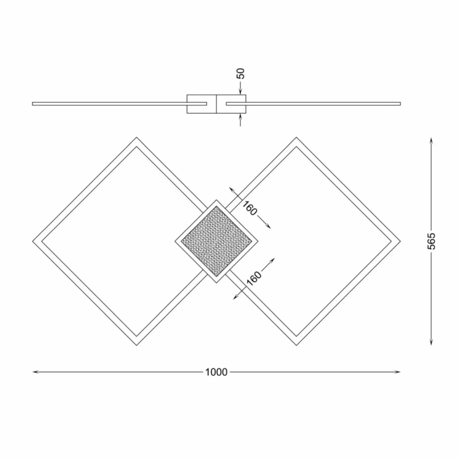 Sklep Kaja Złota, ozdobna lampa sufitowa, plafon LED RLX96474-1D HEX | Kaja* Lampy Led|Plafony Nowoczesne