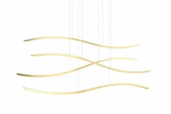 Sklep Kaja Złota wisząca lampa LED nowoczesna do salonu AZ4058 WAVES | Kaja złoty Clearance