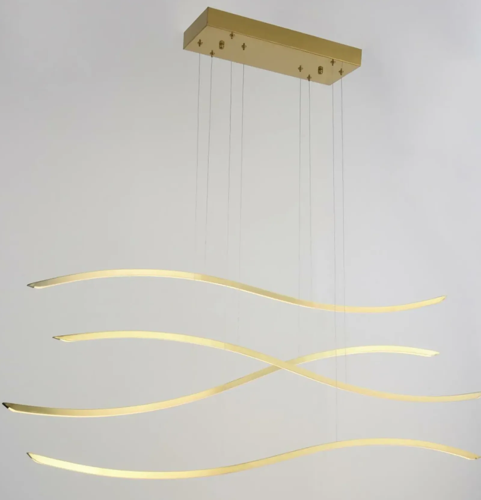 Sklep Kaja Złota wisząca lampa LED nowoczesna do salonu AZ4058 WAVES | Kaja złoty Clearance