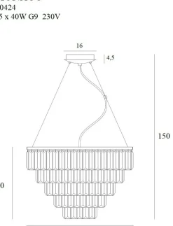 Sklep Kaja Złota, wyjątkowa lampa wisząca Ø60cm MX P0424 MONACO | Kaja Fashion