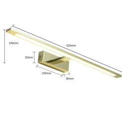 Sklep Kaja Złoty, ledowy kinkiet nad lustro GS-LWB-20W GOLD ISLA | Kaja* Lampy Led